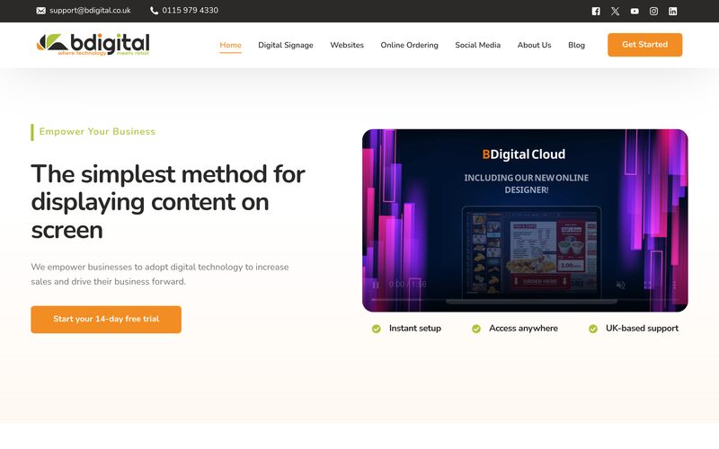 The BDigital website built by SetWeb