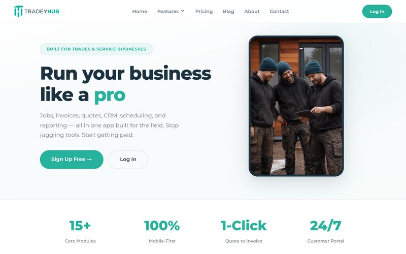 The TradeyHub website built by SetWeb